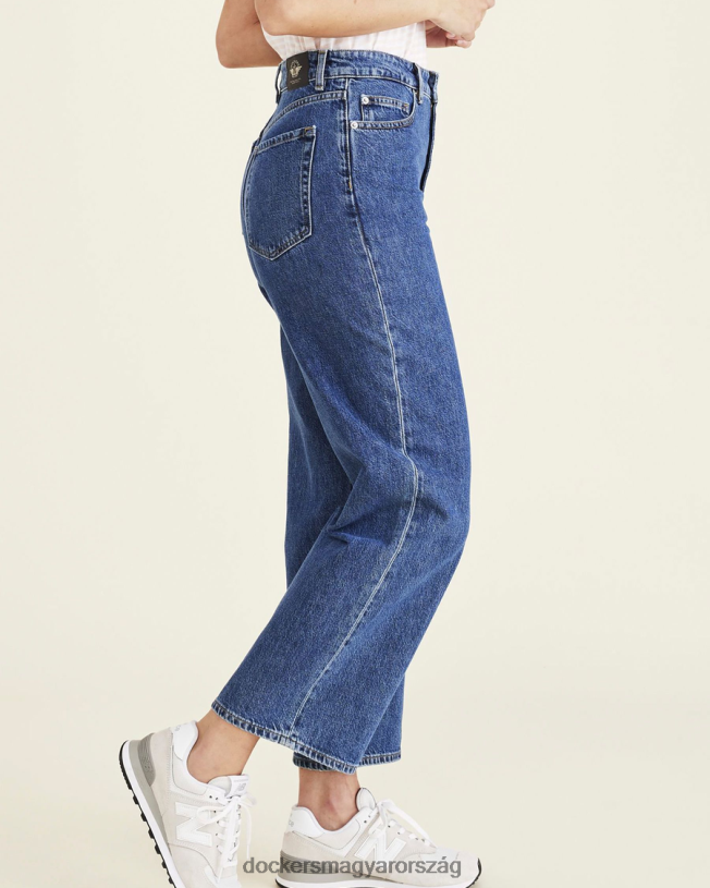 Dockers nők farmer szabású nadrág, magas egyenes szabású P840P1126 ruházat közepes indigó kőmosó - kék