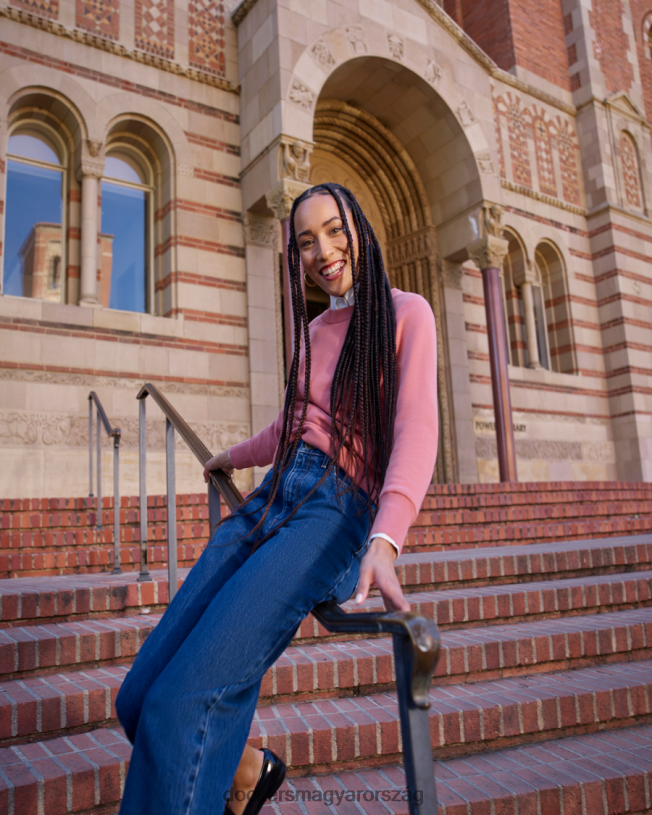 Dockers nők farmer szabású nadrág, magas egyenes szabású P840P1127 ruházat közepes indigó kőmosó - kék