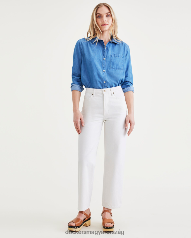 Dockers nők farmer szabású nadrág, magas egyenes szabású P840P1129 ruházat nagyvitorla - fehér
