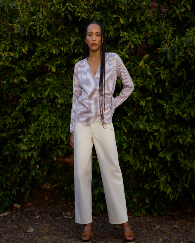 Dockers nők farmer szabású nadrág, magas egyenes szabású P840P1129 ruházat nagyvitorla - fehér