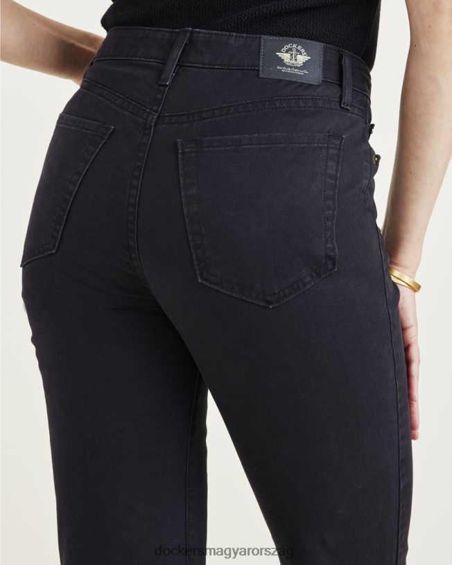 Dockers nők farmer szabású nadrág, magas karcsú fazon P840P1192 ruházat gyönyörű fekete