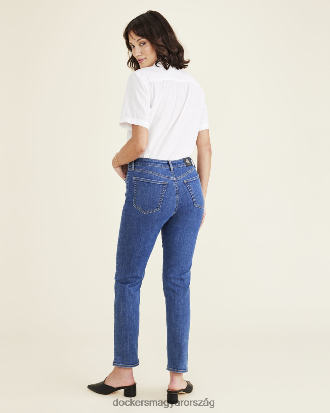 Dockers nők farmer szabású nadrág, magas karcsú fazon P840P1193 ruházat közepes indigó kőmosó - kék