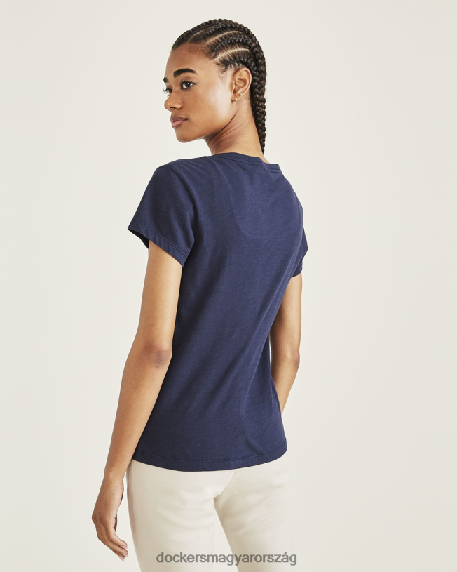 Dockers nők V-nyakú póló, vékony szabású P840P1162 ruházat sötétkék blézer - kék