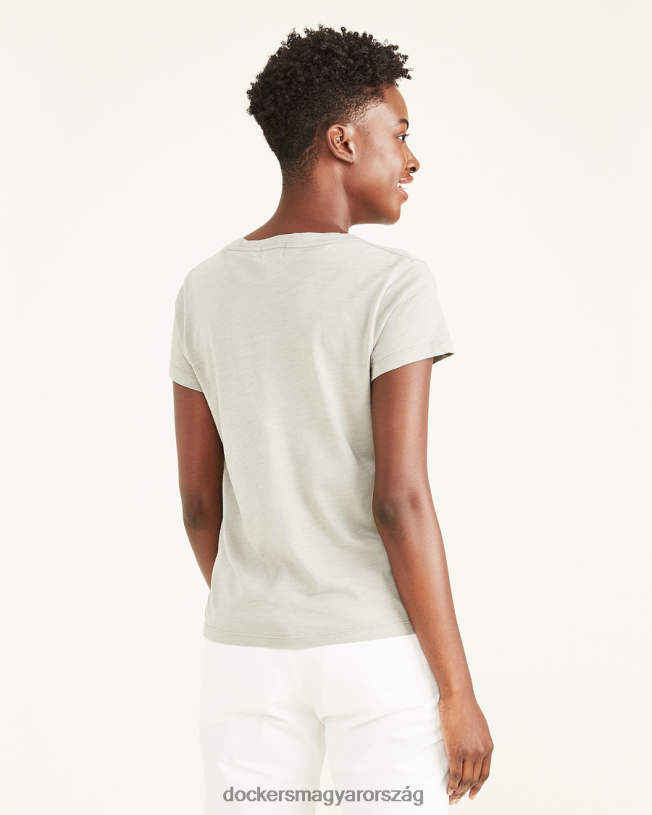 Dockers nők V-nyakú póló, vékony szabású P840P1272 ruházat erdei köd - szürke