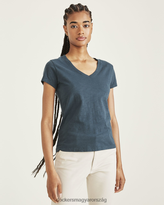 Dockers nők V-nyakú póló, vékony szabású P840P1273 ruházat varázslatos erdő - zöld