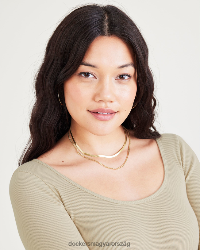 Dockers nők body, vékony szabású P840P1204 ruházat szaharai khaki