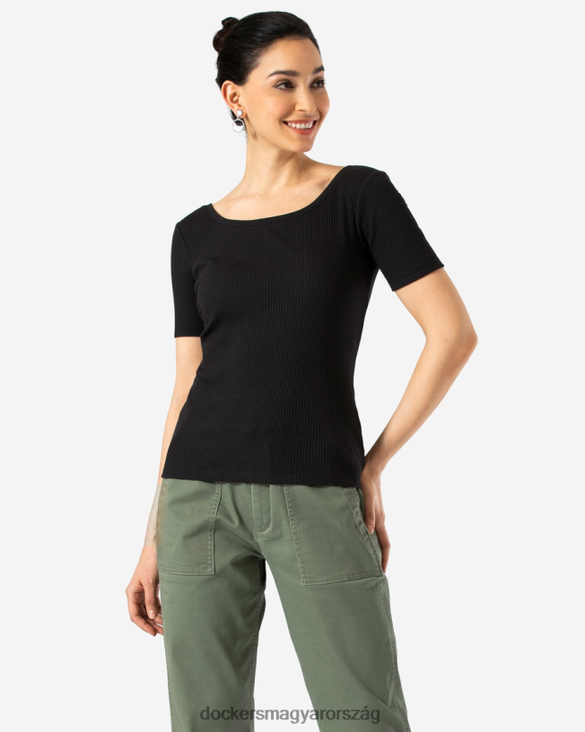 Dockers nők gombóc nyakú póló P840P1325 ruházat ásványi fekete