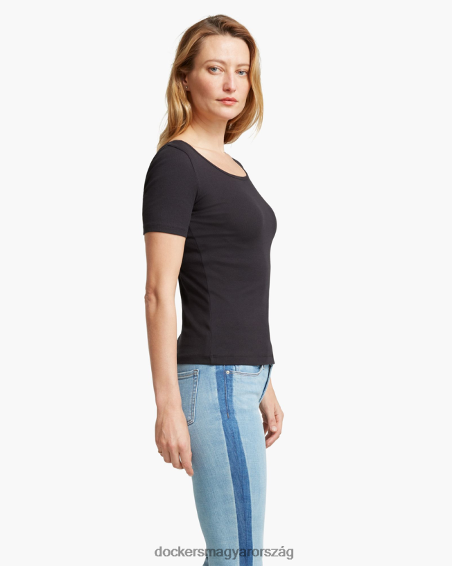 Dockers nők gombóc nyakú póló P840P1326 ruházat fekete