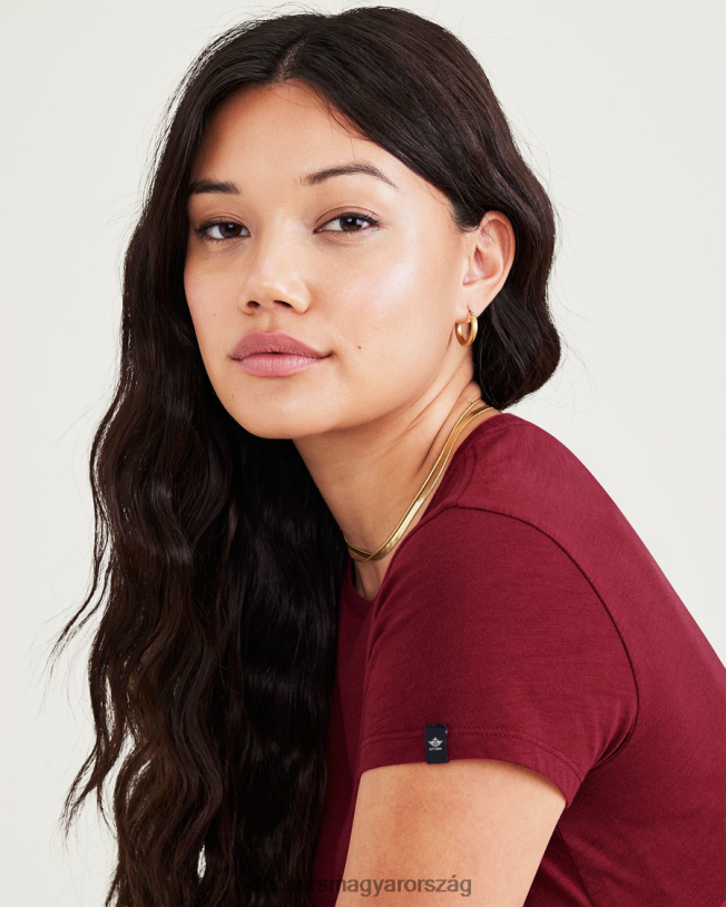 Dockers nők kedvenc póló, vékony szabású P840P1237 ruházat tibeti vörös - vörös