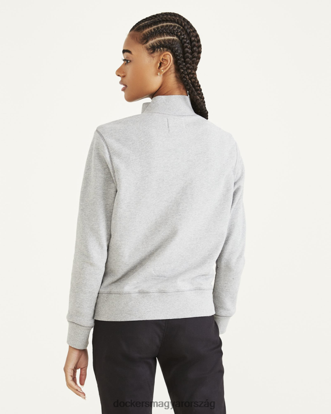 Dockers nők 1/4 cipzáras pulóver, normál szabású P840P1327 ruházat hanga szürke