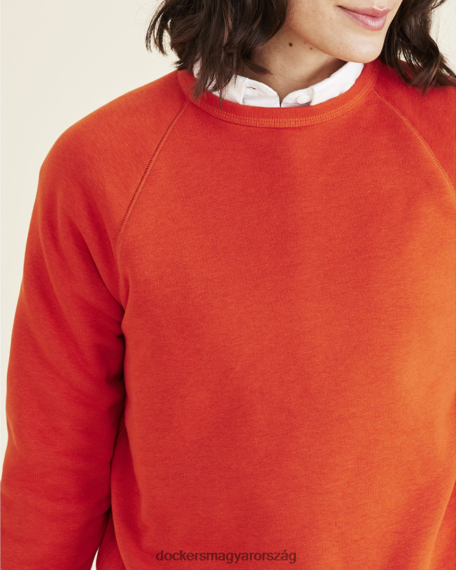 Dockers nők crewneck pulóver, klasszikus szabású P840P1190 ruházat vörös agyag