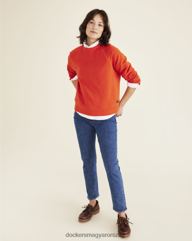 Dockers nők crewneck pulóver, klasszikus szabású P840P1190 ruházat vörös agyag