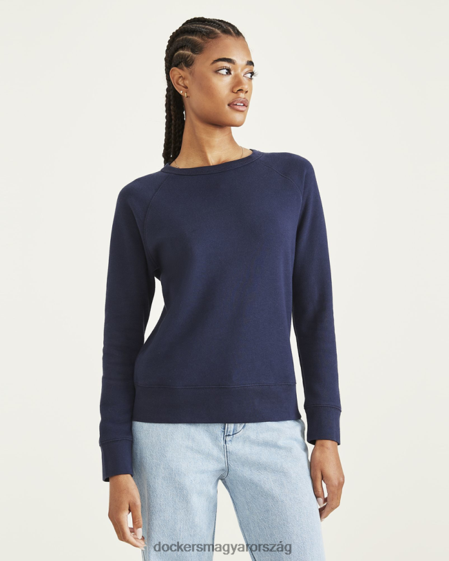 Dockers nők crewneck pulóver, klasszikus szabású P840P1258 ruházat sötétkék blézer - kék