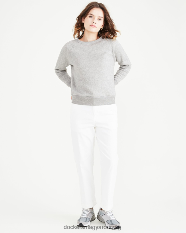 Dockers nők crewneck pulóver, klasszikus szabású P840P1263 ruházat hanga szürke