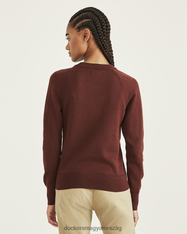 Dockers nők nyakú, klasszikus szabású pulóver P840P1232 ruházat keserű csokoládé - ​​barna