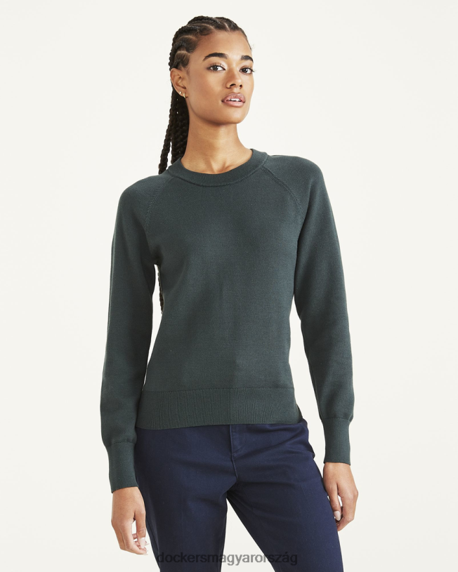 Dockers nők nyakú, klasszikus szabású pulóver P840P1236 ruházat varázslatos erdő - zöld