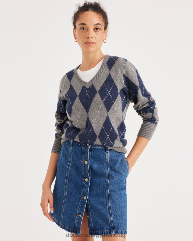 Dockers nők pulóver, normál szabású P840P1171 ruházat argyle dekadens csokoládé - ​​barna