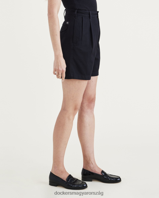 Dockers nők eredeti rövidnadrág, redőzött P840P1313 ruházat gyönyörű fekete