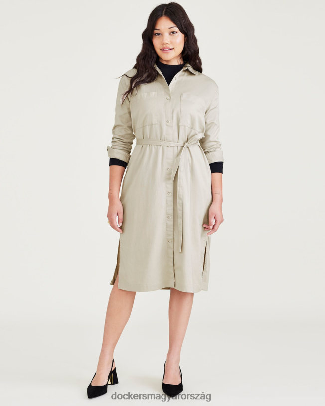 Dockers nők midi ruha, laza fazon P840P1336 ruházat szaharai khaki