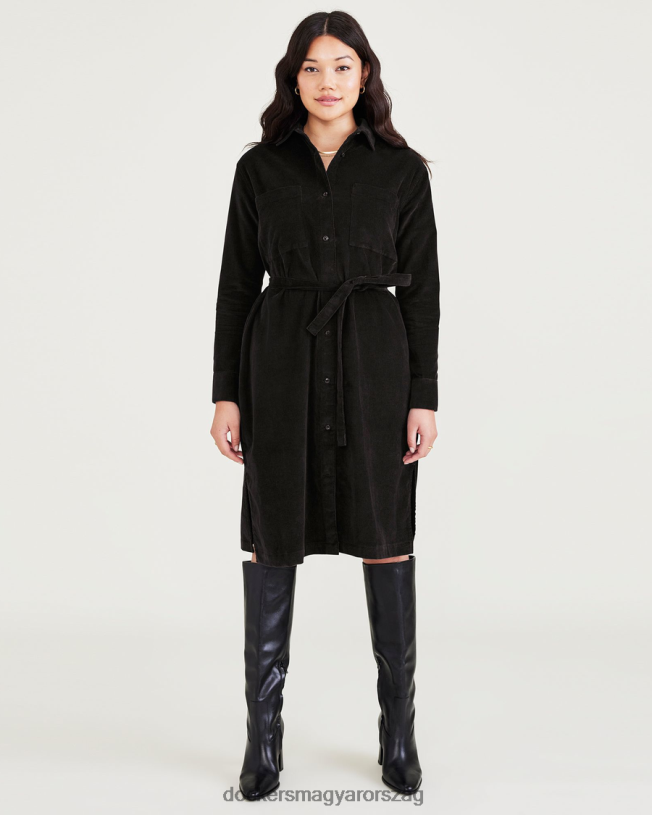Dockers nők midi ruha, laza fazon P840P1338 ruházat fekete