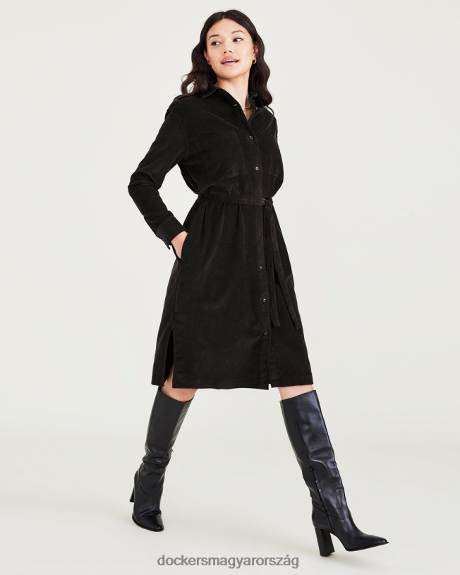 Dockers nők midi ruha, laza fazon P840P1338 ruházat fekete