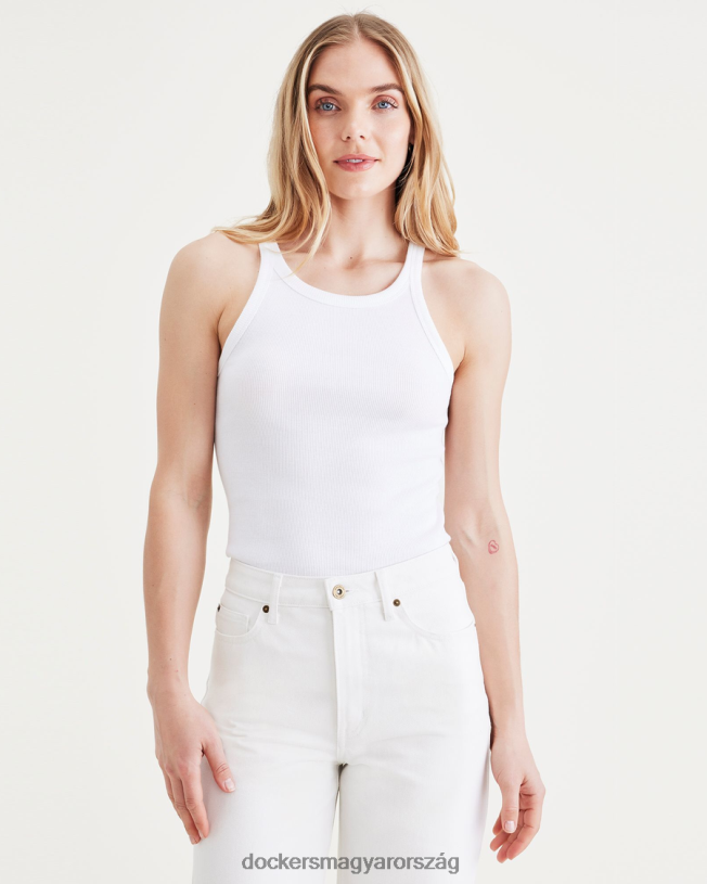 Dockers nők kedvenc tank, vékony szabású P840P1184 ruházat fényes fehér