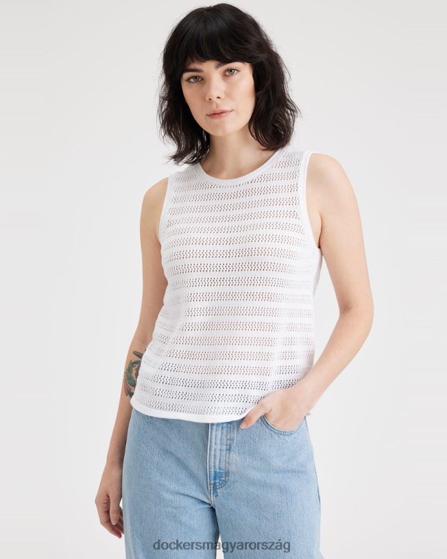 Dockers nők pulóver tank, normál szabású P840P1133 ruházat fényes fehér