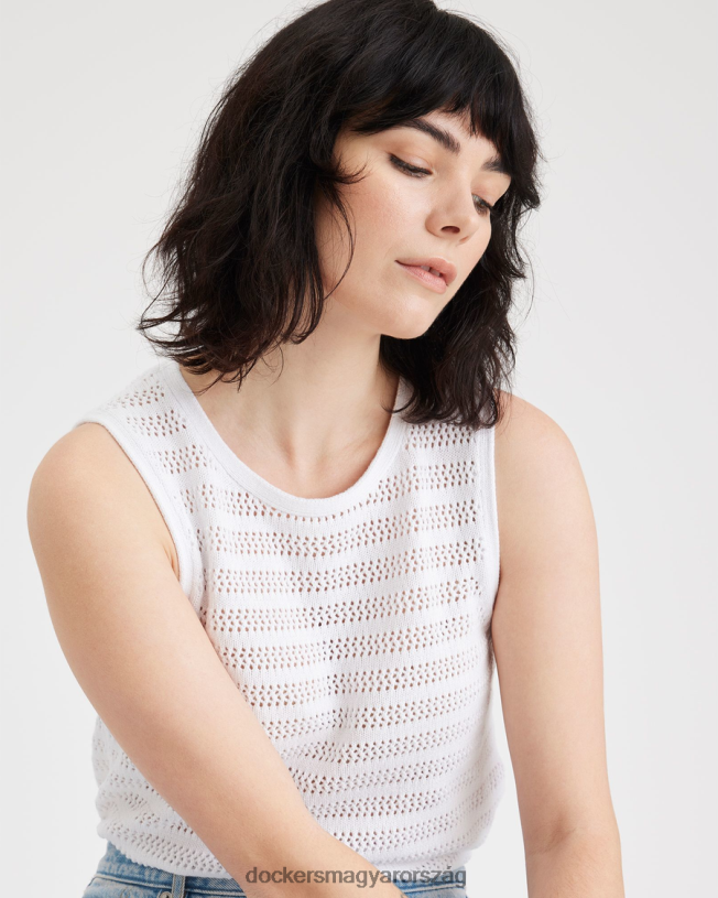 Dockers nők pulóver tank, normál szabású P840P1133 ruházat fényes fehér